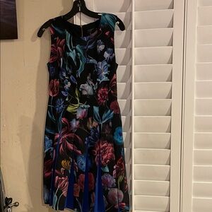 Ted Baker Black Floral Midi Dress